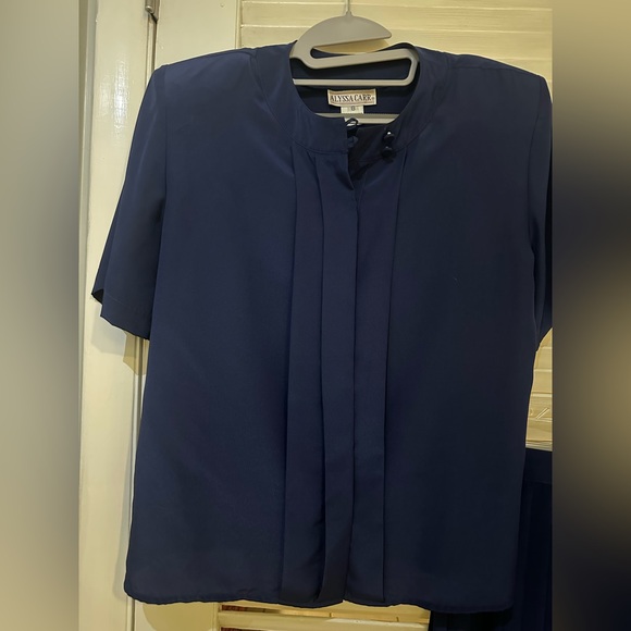 Vintage Navy Blouse & Skirt Set - Picture 3 of 6